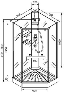 Душевая кабина Cerutti SPA Chika CHIKA901B без крыши 90x90см чёрный